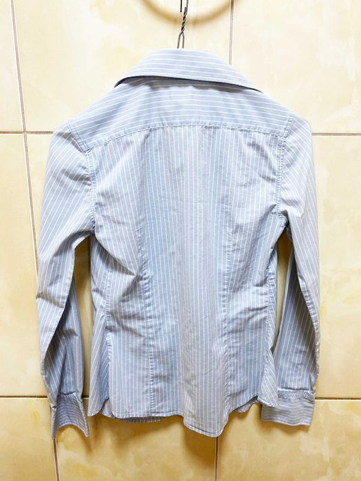 Camasa Dama United Colors of Benetton 36 Bleu cu Dungi Albe