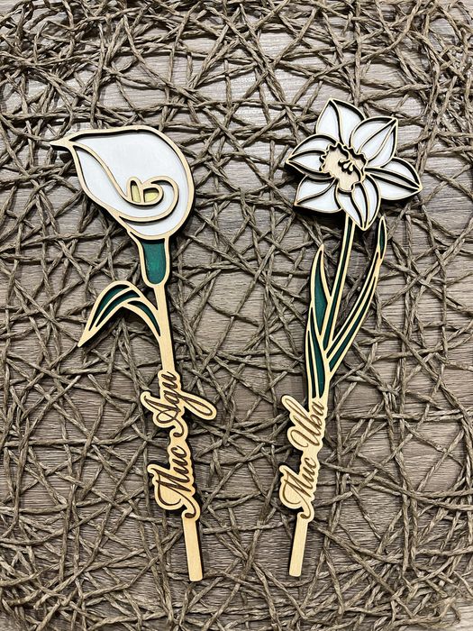 Персонализирани, ръчно рисувани, дървени цветя за различни поводи