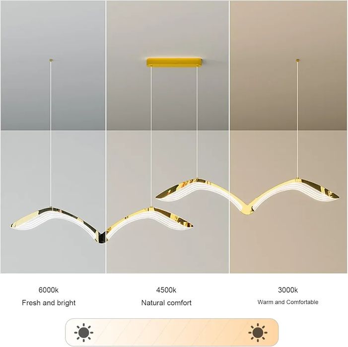 Модерен полилей "Чайки" Ресторант LED висяща лампа с дистанц