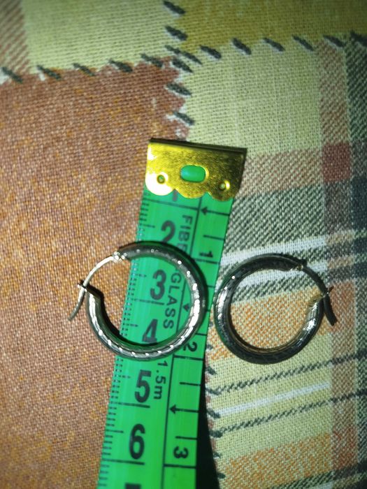 Серебряные серьги кольца, рифлёные