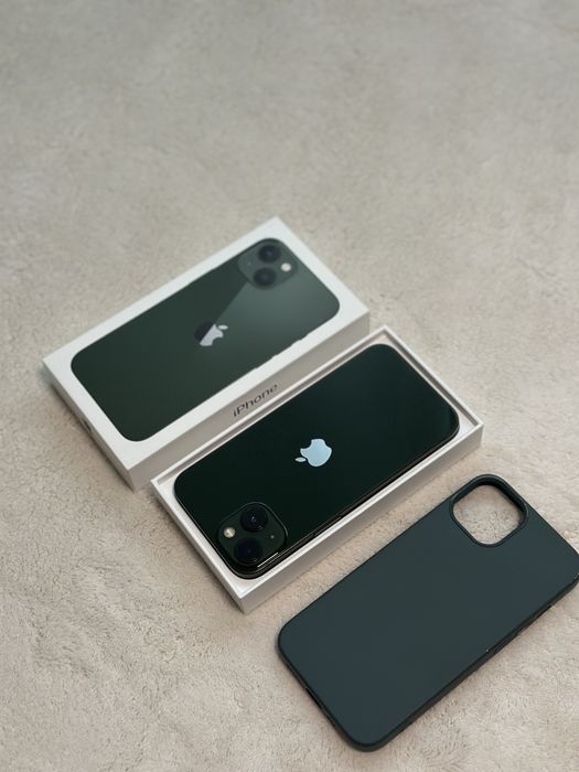 iPhone 13 Green impecabil 128 GB 88% full box + husa