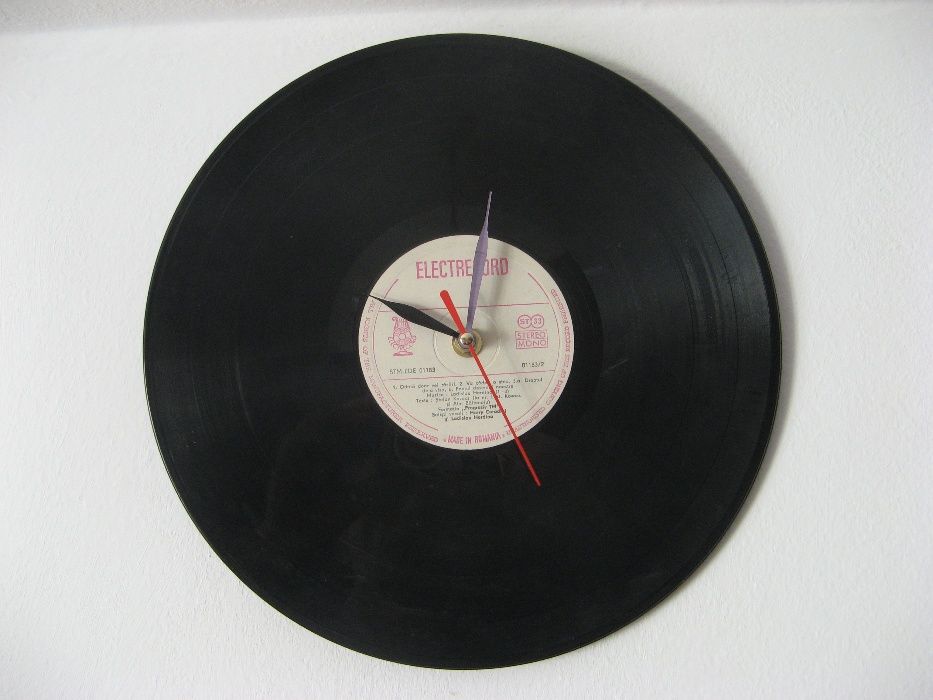 Ceas electronic de perete Rolling Stones pick-up vinil sticla