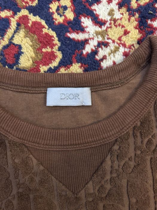 Тениска Dior Oblique Relaxed Fit T-shirt Brown Terry Cotton Jacquard