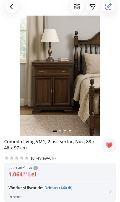 Comoda lemn nuc,88x46x97