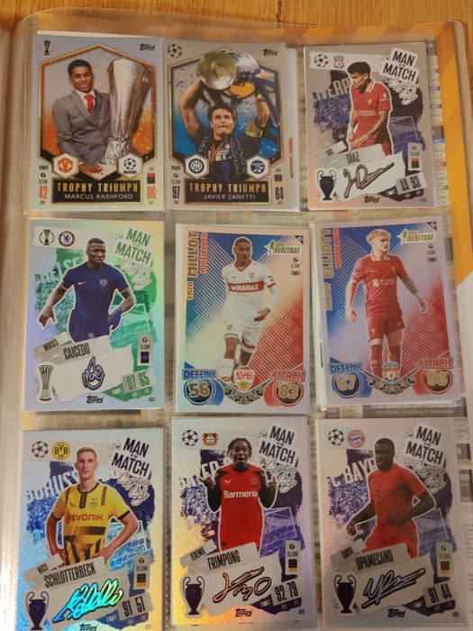 Album Match Attax 24/25 UCL completat partial 173 Topps rare limited edition