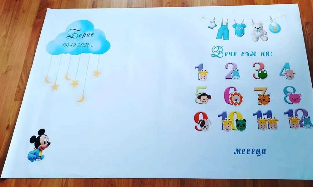 Платно за снимки на бебето/Платно за месечинки/Месечинки