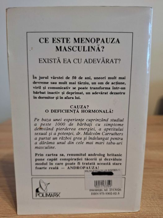 Carte "Menopauza la bărbați"