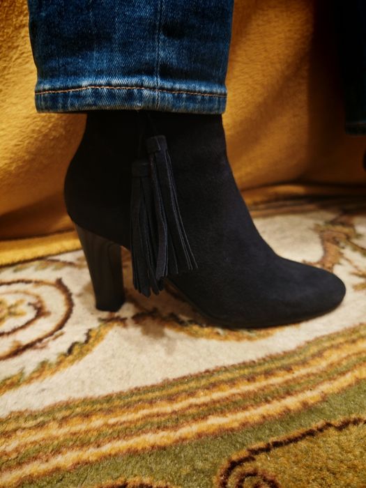 Botine bleumarin 36 piele naturala