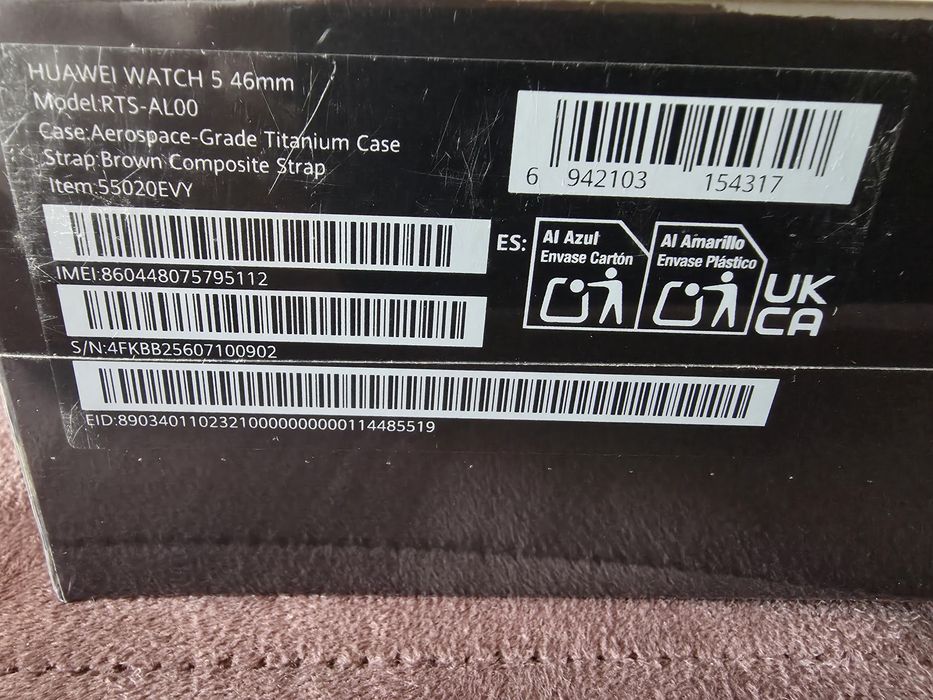 Чисто нов, неразопакован! Huawei Watch 5 46мм brown composite strap с 2 години гаранция