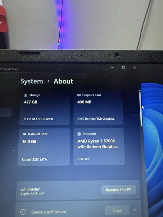 Acer Aspire 3 ryzen 7 16gb ram