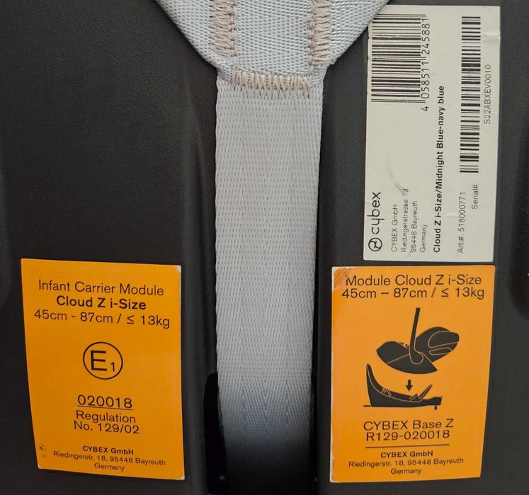 бебешко столче за кола Cybex cloud Z i-Size 45-87 cm