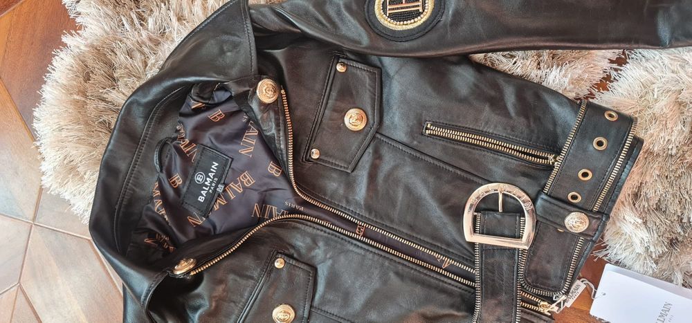 Geaca piele naturala Balmain