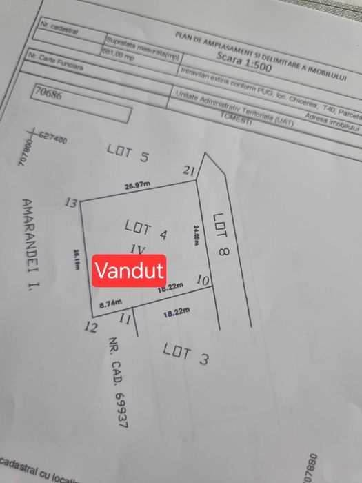 Vând teren chicerea