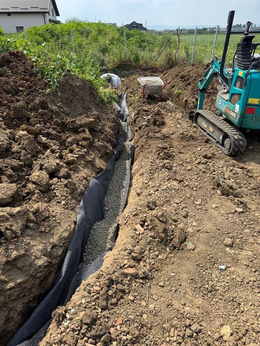 Montaj fose septice, sisteme de captare ape pluviale, drenaje