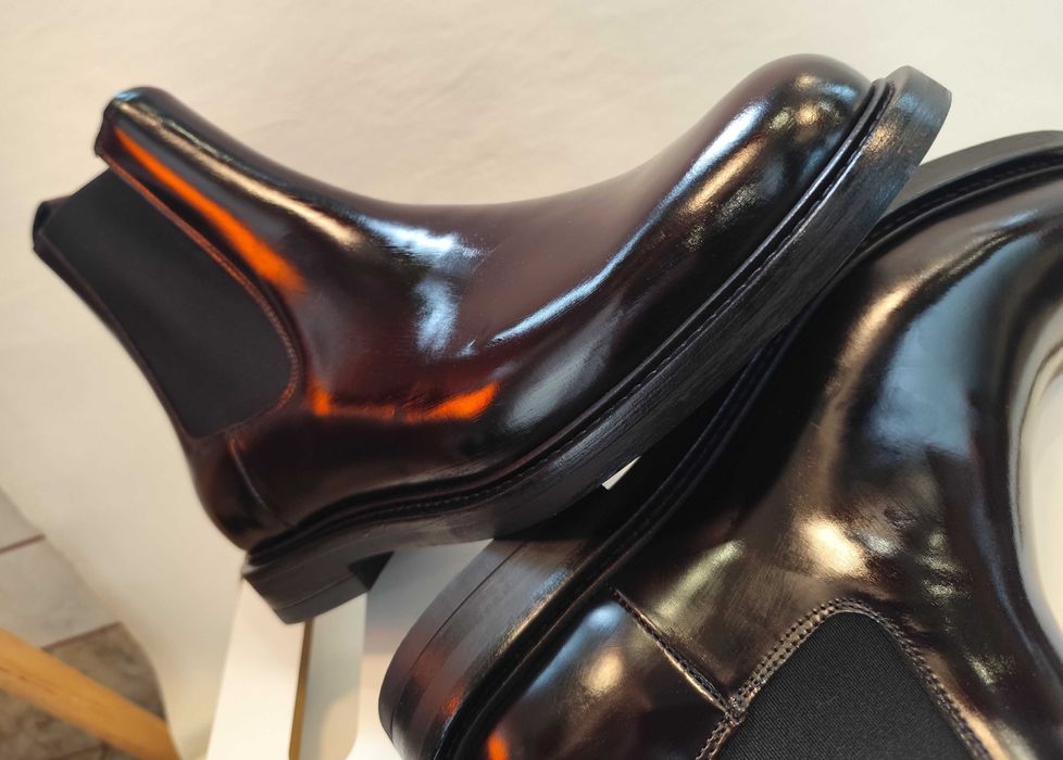 Ghete chelsea 44 premium Massimo Dutti NOI piele naturala burgundy