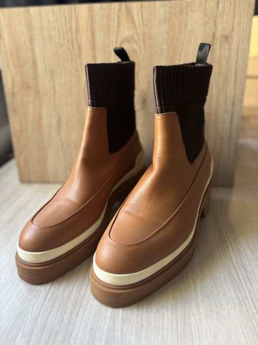 Шикарные ботинки полностью кожаные Эрмес