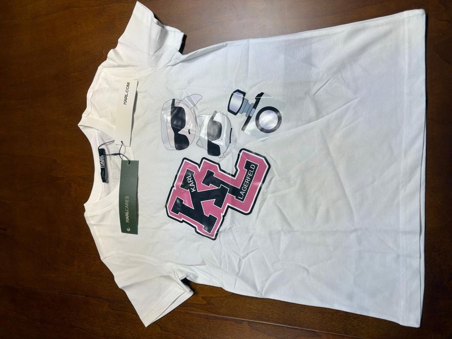 Tricou S Alb Karl Lagerfeld nou nepurtat cu etichetă roz