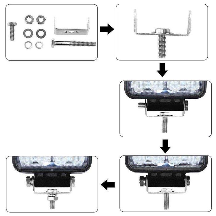 42 LED диоден халоген с бяла светлина - 126W/12v-24v.