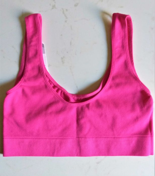 Bustiera super sexy roz neon fete/femei mar. S/M slim (noua-eticheta)