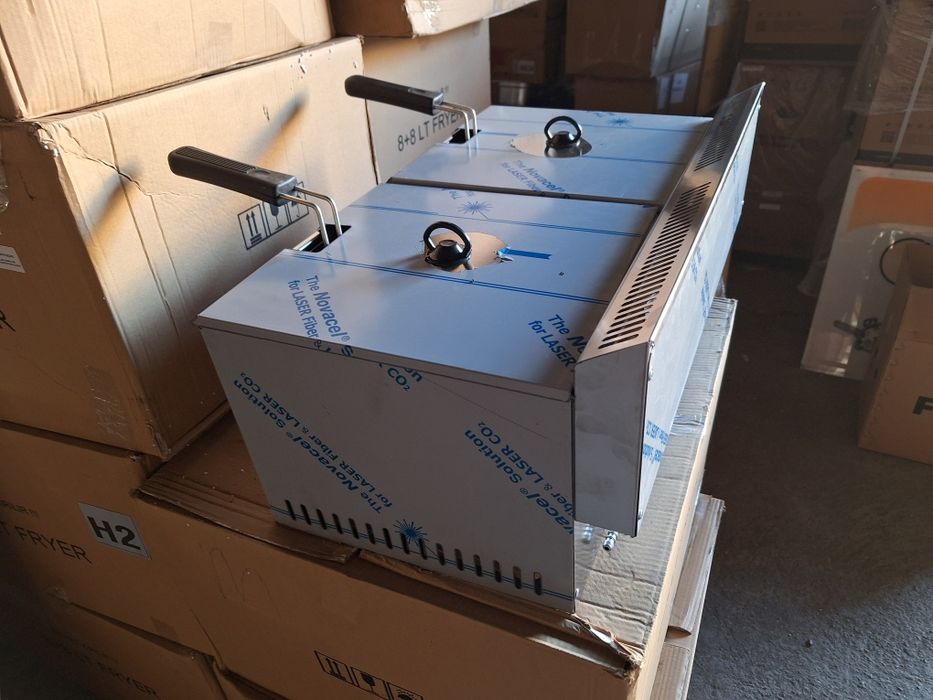 Фритюрник газов двоен 8+8л. 3  модела. Защита СЕ дюнер ,котлон,скара