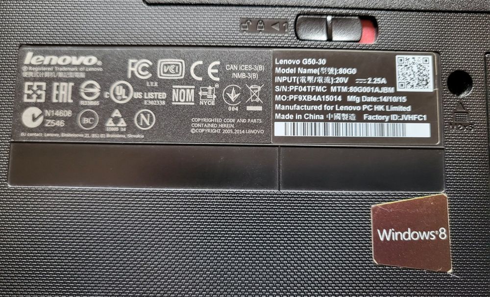 Лаптоп Lenovo IdeaPad G50-30 с 4-ядрен процесор и Windows 11 Pro