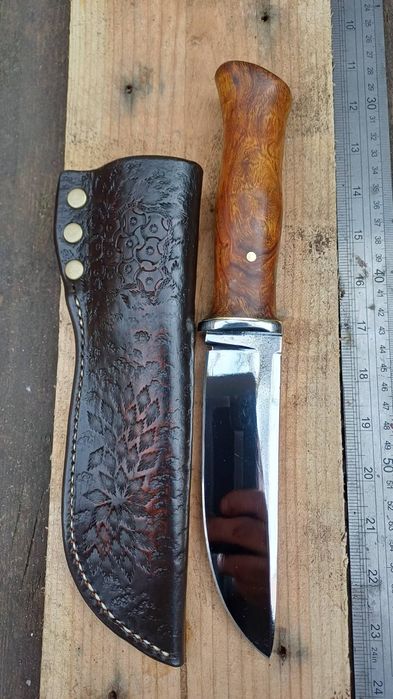 Ръчно изработен ЛОВЕН НОЖ и КАНИЯ за персонален ПОДАРЪК