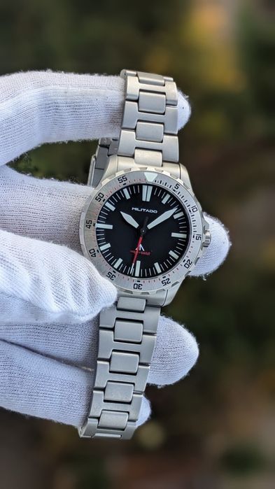 Като нов Militado 39mm Dive Watch Sapphire Crystal 200M Swiss Luminous