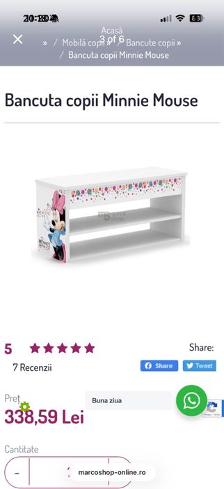 Mobilă cameră fetiță Minnie Mouse – stare foarte bună