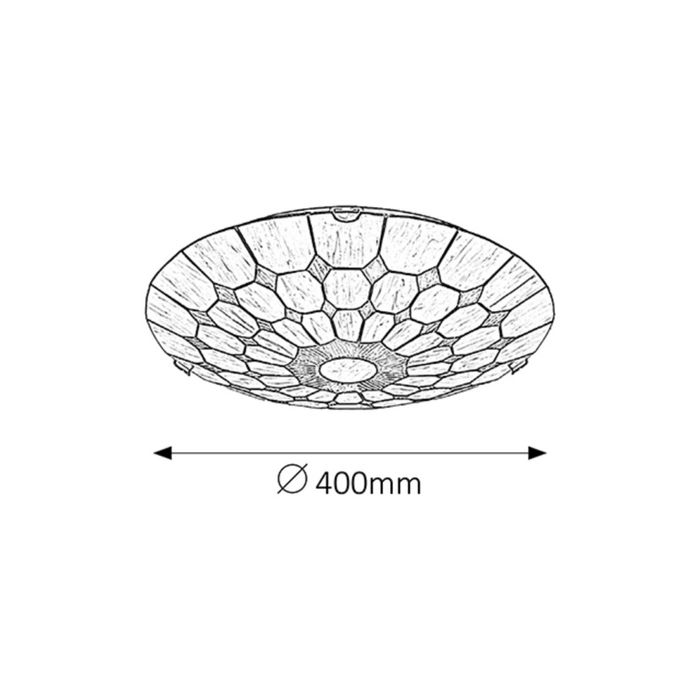Plafonieră din sticlă vitrată Tiffany - 2 becuri