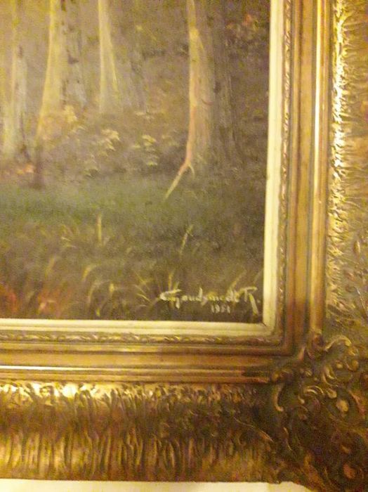 Tablou mare pictura pe panza semnat an 1951