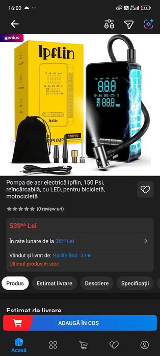 Pompă cu baterie -compresor