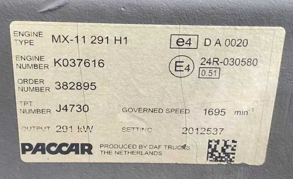 Motor DAF MX11 291 H1 1945472 -piese de schimb DAF.
