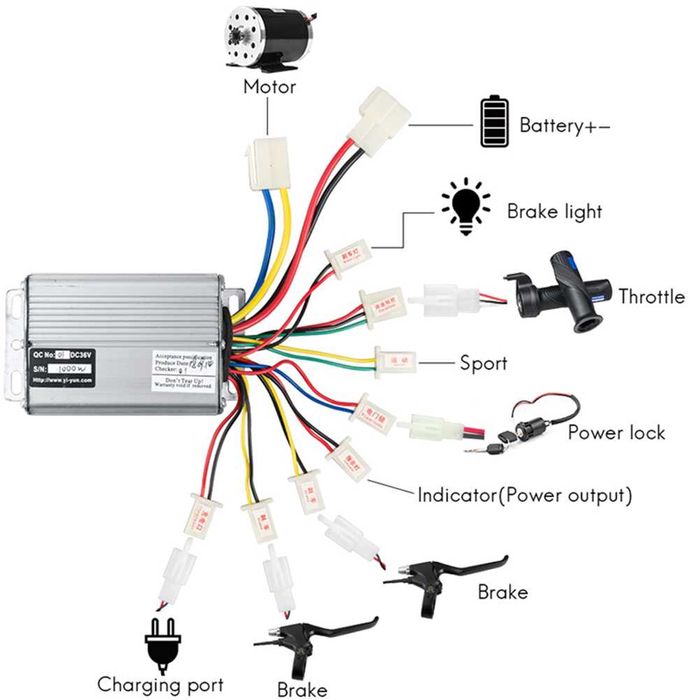 Acceleratie si controller trotineta electrica scuter motor cu perii