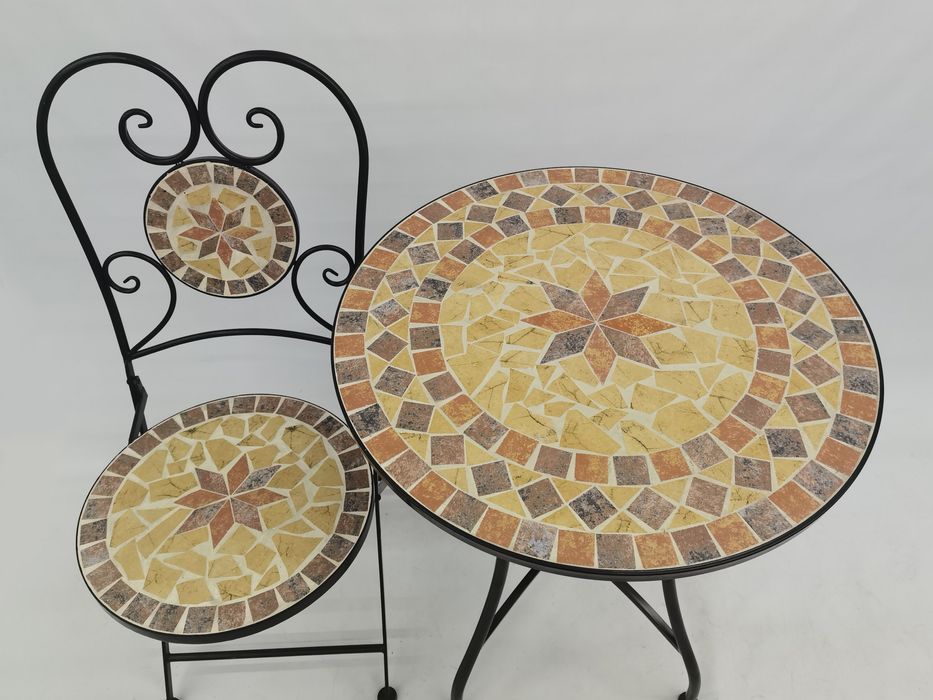 Produse noi !Set masa si 2 scaune terasa metal si mozaic