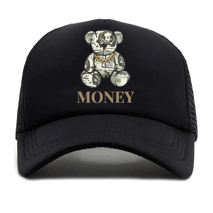 Нова дишаща шапка с козирка с Мече - MONEY, два цвята