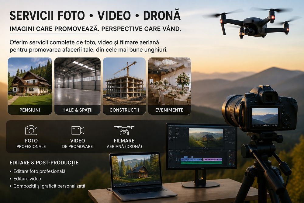 Servicii Foto-Video & Dronă | Filmări Aeriene pentru Promovare
