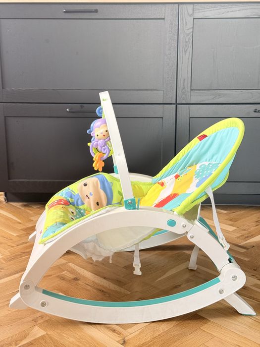 Бебешки шезлонг и люлка Fisher-Price (2 в 1) – с гриф и играчки
