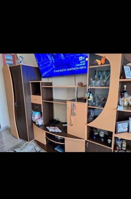 Секция за хол/всекидневна в цвят оринж и венге