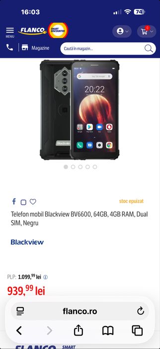 Telefon mobil Blackview BV6600E 32Gb dual sim  NOU