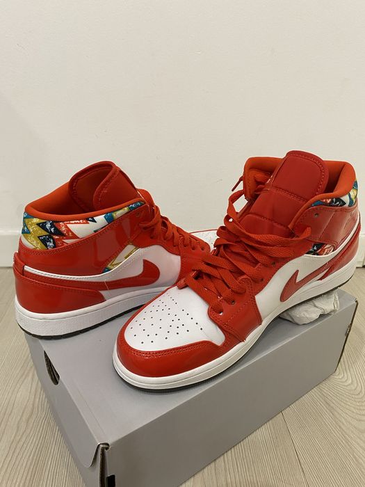 Jordan 1 Mid Barcelona Sweater Red Patent