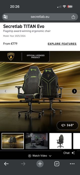 NOU SİGİLAT Secretlab TITAN Evo Lamborghini Gaming Scaun