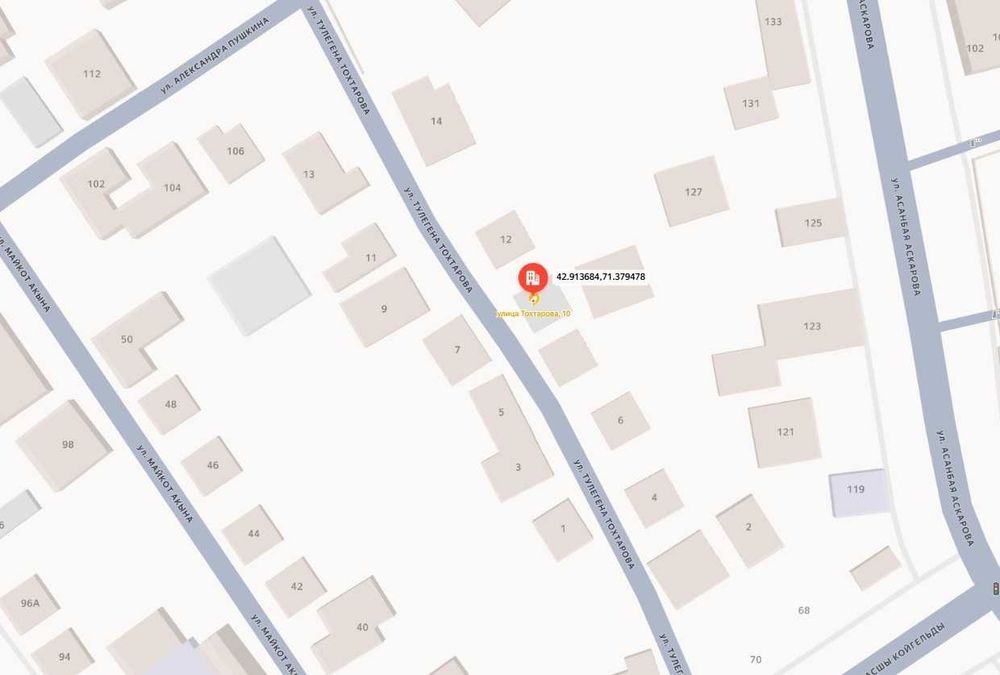 Участок на ул. Т. Тохтарова (между проспектом Жамбыла-Пушкина)