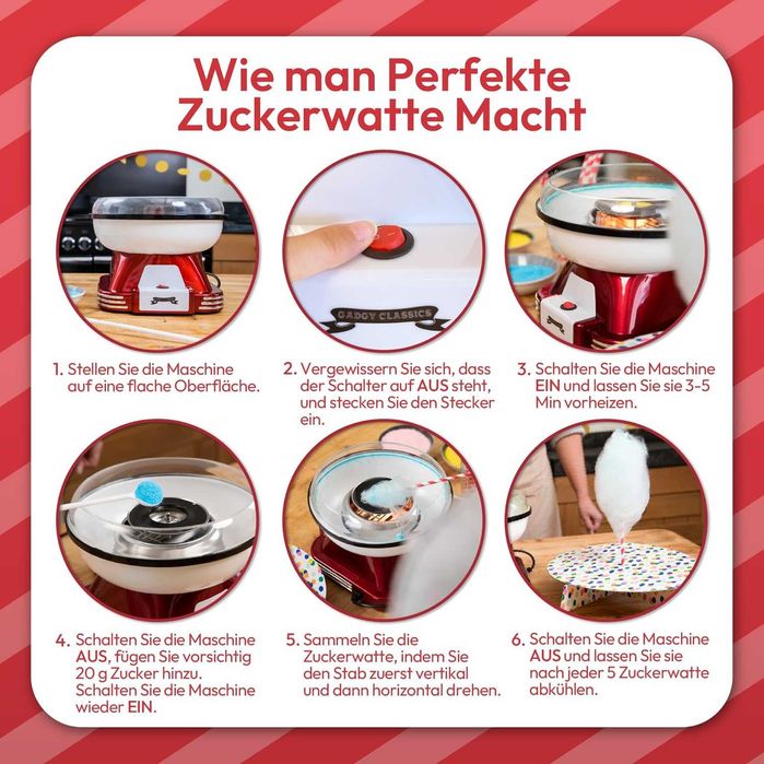 Машина за захарен памук Gadgy ® 22см