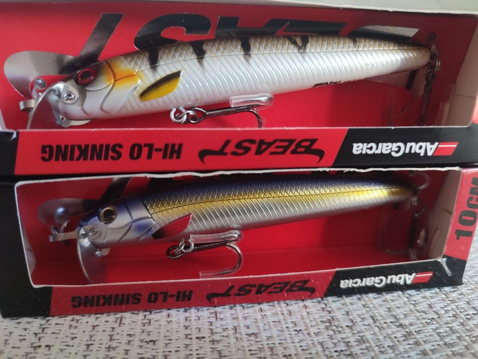 Vobler Nou set 2x Abu Garcia Beast Hi Lo minnow 10cm adancime reglabila pentru stiuca salau si somn