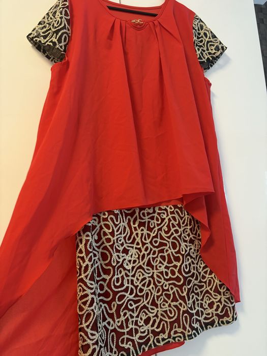 Rochie rosie din 2 piese