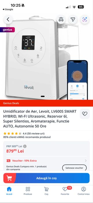 Umidificator Levoit LV600S Smart