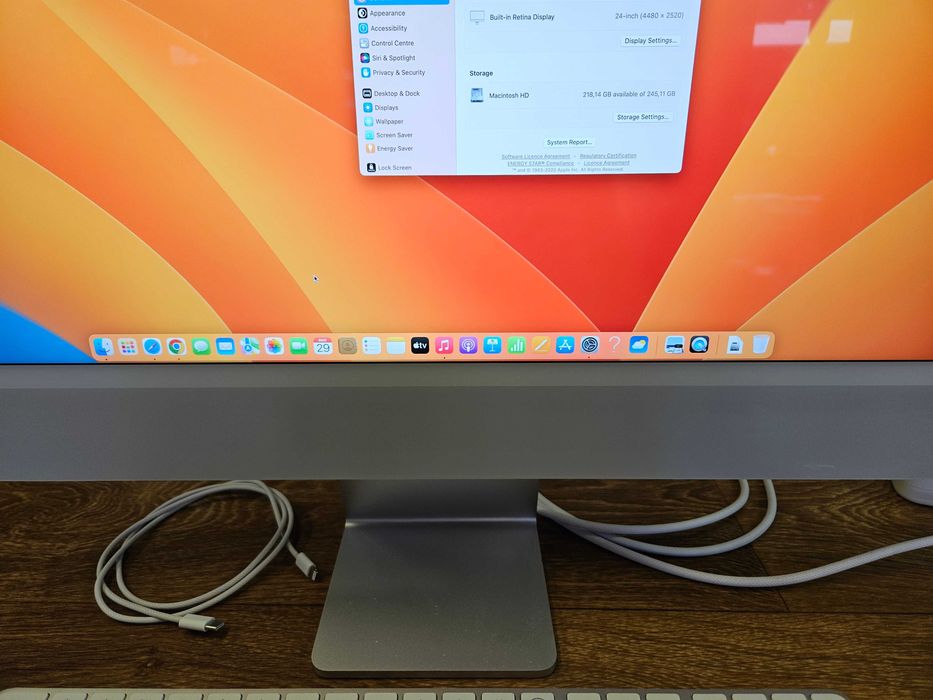 Apple iMac 24" Retina 4.5K (2021) / M1 / 8GB RAM / 256GB SSD – Перфектен, като нов!