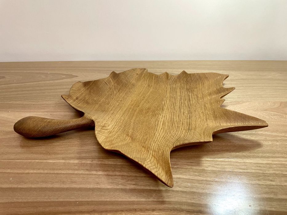 Тарелка дубовая "Клён"/