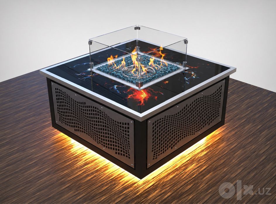 Уличный газовый камин-стол  Pro-450 для террасы и двора,костровая чаша