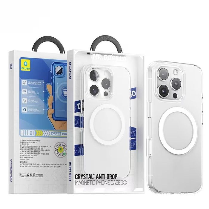 Blueo crystal plus anti-drop phone case with magnetic iphone 16 pro ma